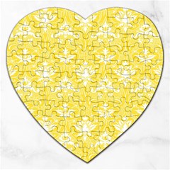 Yellow Lace Decorative Ornament - Pattern 14th And 15th Century - Italy Vintage  Jigsaw Puzzle (heart) by ConteMonfrey