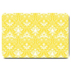 Yellow Lace Decorative Ornament - Pattern 14th And 15th Century - Italy Vintage  Large Doormat  by ConteMonfrey