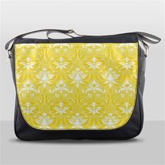 Yellow Lace Decorative Ornament - Pattern 14th And 15th Century - Italy Vintage  Messenger Bag by ConteMonfrey