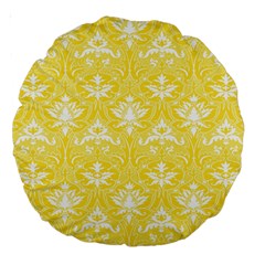 Yellow Lace Decorative Ornament - Pattern 14th And 15th Century - Italy Vintage  Large 18  Premium Round Cushions by ConteMonfrey