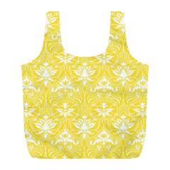 Yellow Lace Decorative Ornament - Pattern 14th And 15th Century - Italy Vintage  Full Print Recycle Bag (l)