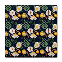 Flower Grey Pattern Floral Tile Coaster