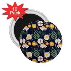 Flower Grey Pattern Floral 2 25  Magnets (10 Pack) 