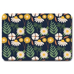 Flower Grey Pattern Floral Large Doormat  by Dutashop