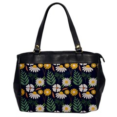 Flower Grey Pattern Floral Oversize Office Handbag by Dutashop