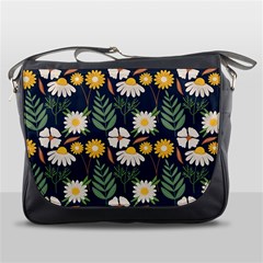 Flower Grey Pattern Floral Messenger Bag