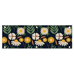 Flower Grey Pattern Floral Banner And Sign 6  X 2 