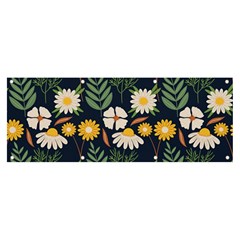 Flower Grey Pattern Floral Banner And Sign 8  X 3 