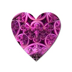 Fractal-math-geometry-visualization Pink Heart Magnet by Pakrebo