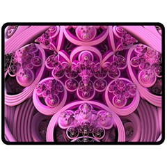 Fractal-math-geometry-visualization Pink Fleece Blanket (large)  by Pakrebo