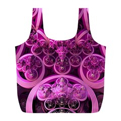 Fractal-math-geometry-visualization Pink Full Print Recycle Bag (l) by Pakrebo