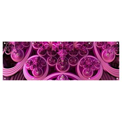 Fractal-math-geometry-visualization Pink Banner And Sign 12  X 4  by Pakrebo