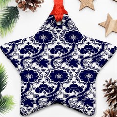 Blue Lace Decorative - Pattern 14th And 15th Century - Italy Vintage Ornament (star) by ConteMonfrey