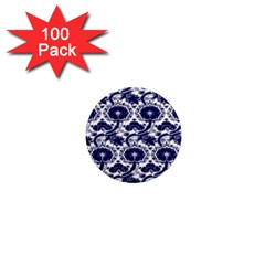 Blue Lace Decorative - Pattern 14th And 15th Century - Italy Vintage 1  Mini Magnets (100 Pack)  by ConteMonfrey