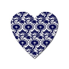 Blue Lace Decorative - Pattern 14th And 15th Century - Italy Vintage Heart Magnet by ConteMonfrey