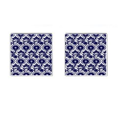 Blue Lace Decorative - Pattern 14th And 15th Century - Italy Vintage Cufflinks (square) by ConteMonfrey