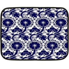 Blue Lace Decorative - Pattern 14th And 15th Century - Italy Vintage Double Sided Fleece Blanket (mini)  by ConteMonfrey