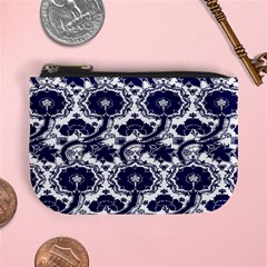 Blue Lace Decorative - Pattern 14th And 15th Century - Italy Vintage Mini Coin Purse by ConteMonfrey