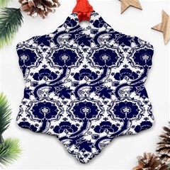 Blue Lace Decorative - Pattern 14th And 15th Century - Italy Vintage Ornament (snowflake) by ConteMonfrey