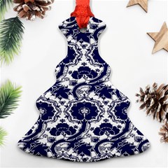 Blue Lace Decorative - Pattern 14th And 15th Century - Italy Vintage Christmas Tree Ornament (two Sides) by ConteMonfrey