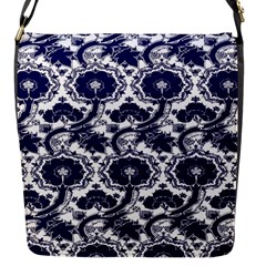 Blue Lace Decorative - Pattern 14th And 15th Century - Italy Vintage Flap Closure Messenger Bag (s) by ConteMonfrey