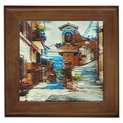 An Italian Neighborhood  Framed Tile by ConteMonfrey