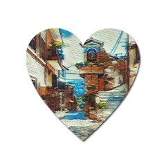 An Italian Neighborhood  Heart Magnet by ConteMonfrey