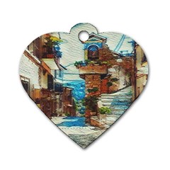 An Italian Neighborhood  Dog Tag Heart (one Side) by ConteMonfrey