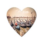 Black Several Boats - Colorful Italy  Heart Magnet Front