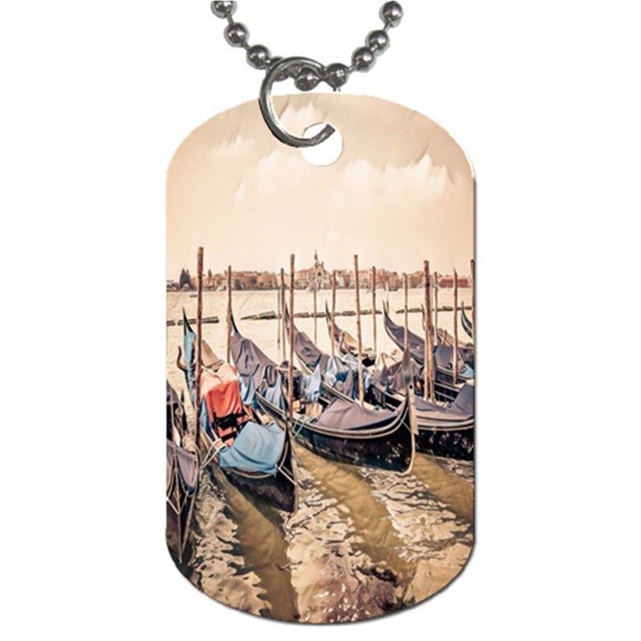 Black Several Boats - Colorful Italy  Dog Tag (One Side)