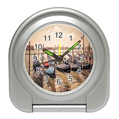 Black Several Boats - Colorful Italy  Travel Alarm Clock by ConteMonfrey