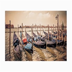 Black Several Boats - Colorful Italy  Small Glasses Cloth by ConteMonfrey