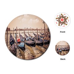 Black Several Boats - Colorful Italy  Playing Cards Single Design (round) by ConteMonfrey