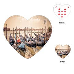 Black Several Boats - Colorful Italy  Playing Cards Single Design (heart) by ConteMonfrey