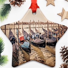 Black Several Boats - Colorful Italy  Star Ornament (two Sides) by ConteMonfrey