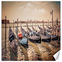 Black Several Boats - Colorful Italy  Canvas 16  X 16  by ConteMonfrey