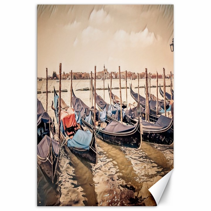 Black Several Boats - Colorful Italy  Canvas 20  x 30 