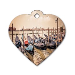 Black Several Boats - Colorful Italy  Dog Tag Heart (one Side) by ConteMonfrey