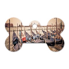 Black Several Boats - Colorful Italy  Dog Tag Bone (one Side) by ConteMonfrey