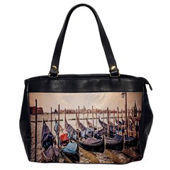 Black Several Boats - Colorful Italy  Oversize Office Handbag by ConteMonfrey