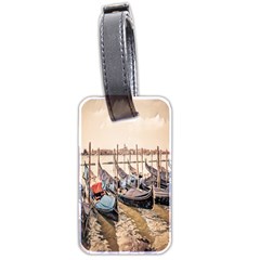 Black Several Boats - Colorful Italy  Luggage Tag (two Sides) by ConteMonfrey