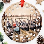 Black Several Boats - Colorful Italy  Ornament (Round Filigree) Front