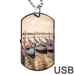 Black Several Boats - Colorful Italy  Dog Tag Usb Flash (one Side) by ConteMonfrey