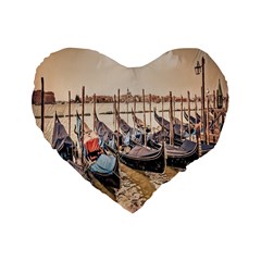 Black Several Boats - Colorful Italy  Standard 16  Premium Heart Shape Cushions by ConteMonfrey