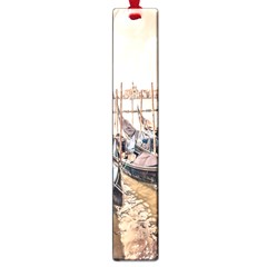 Black Several Boats - Colorful Italy  Large Book Marks by ConteMonfrey