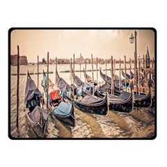 Black Several Boats - Colorful Italy  Double Sided Fleece Blanket (small)  by ConteMonfrey