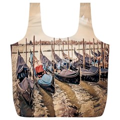 Black Several Boats - Colorful Italy  Full Print Recycle Bag (xl) by ConteMonfrey