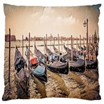 Black Several Boats - Colorful Italy  Large Flano Cushion Case (Two Sides) Front