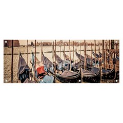 Black Several Boats - Colorful Italy  Banner And Sign 8  X 3  by ConteMonfrey