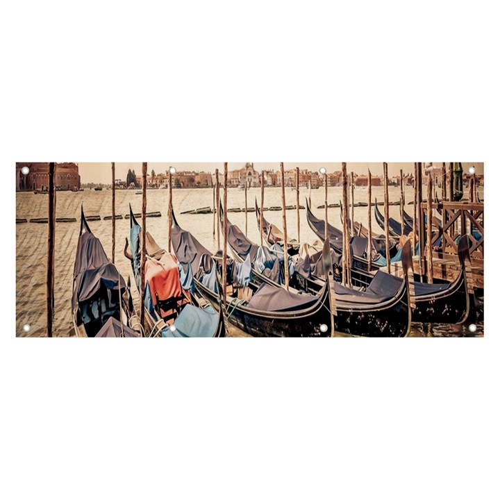 Black Several Boats - Colorful Italy  Banner and Sign 8  x 3 